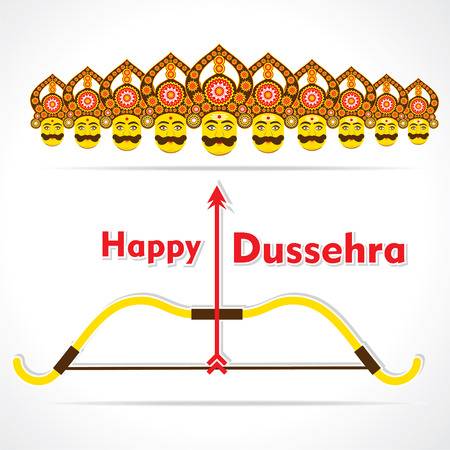 happy dussehra greeting card design vector
