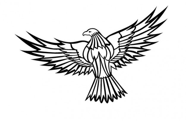 Flying eagle clipart Free Vector