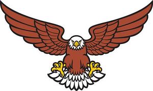 Eagle clip art with raised wi