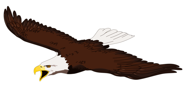 Eagle clip art with raised wi