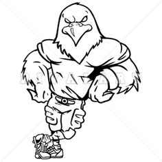 Eagle Mascot Image Leaning for School T-shirt Design.