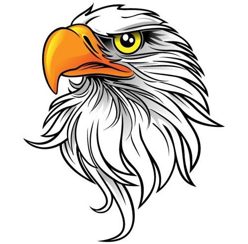 Eagle clip art with raised wi