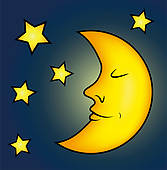 earth moon stars; illustration crescent moon stars night ...