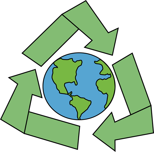 Earth With Recycle Symbol Clip Art Image Earth With A Green Recycle