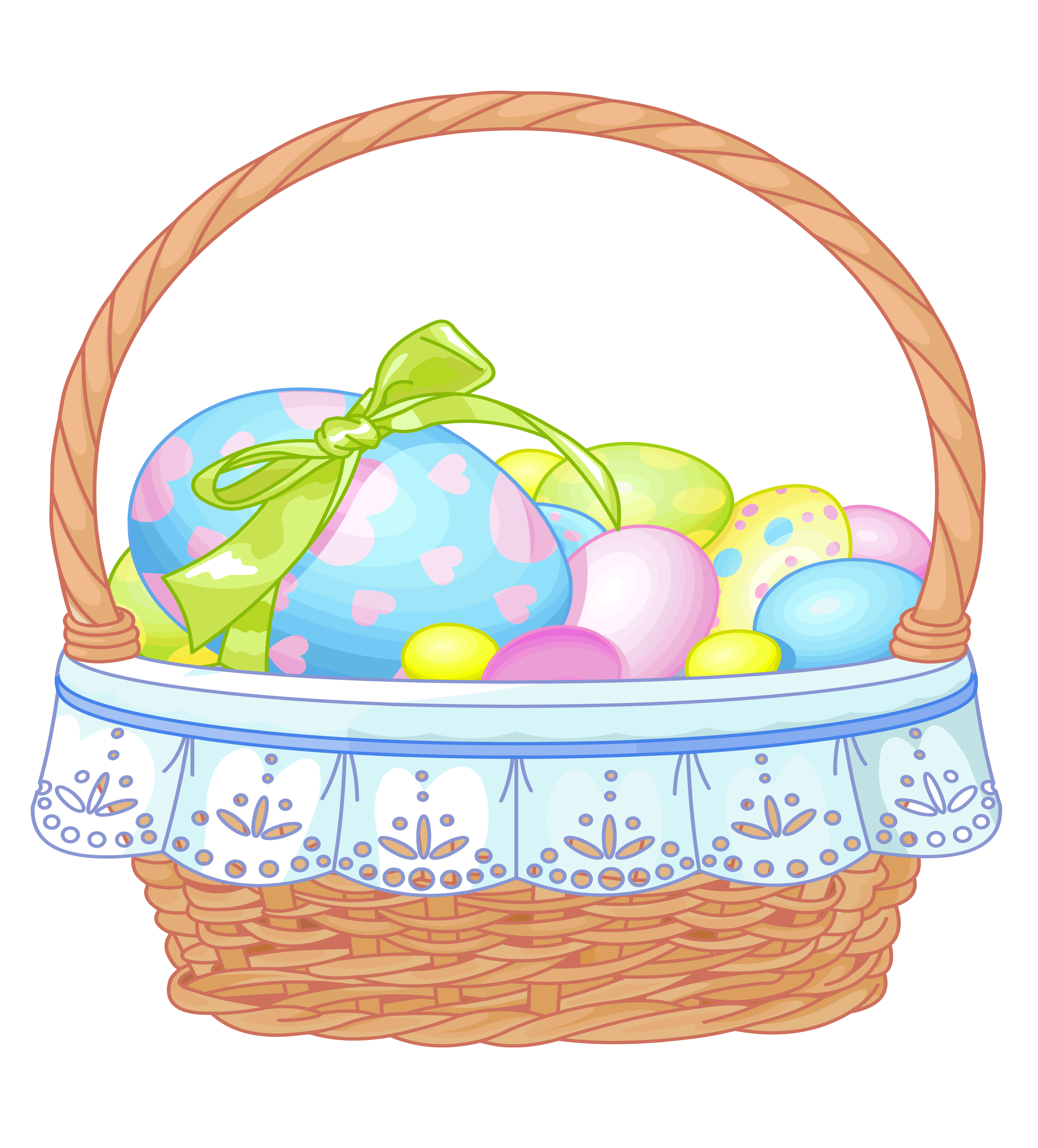 Easter Basket with Eggs Trans - Easter Basket Clipart