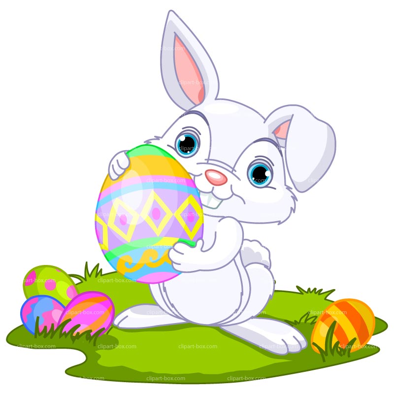 Cute Easter Bunny Hiding Eggs