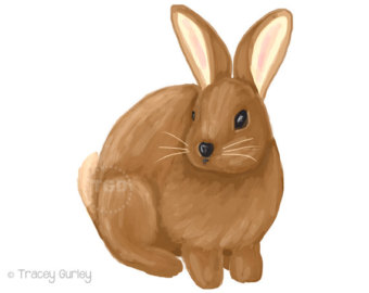 Easter Bunny clip art, Rabbit clip art, Bunny clip art, Easter clip art, hand painted clip art, rabbit painting, illustration
