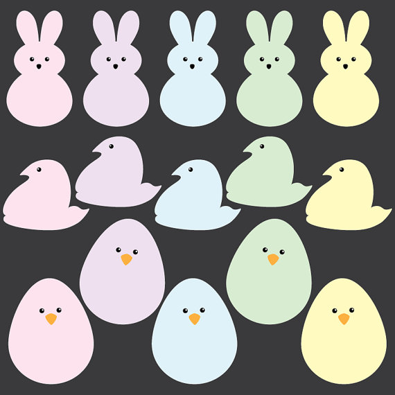 Easter Bunny Peeps inspired . - Peeps Clipart