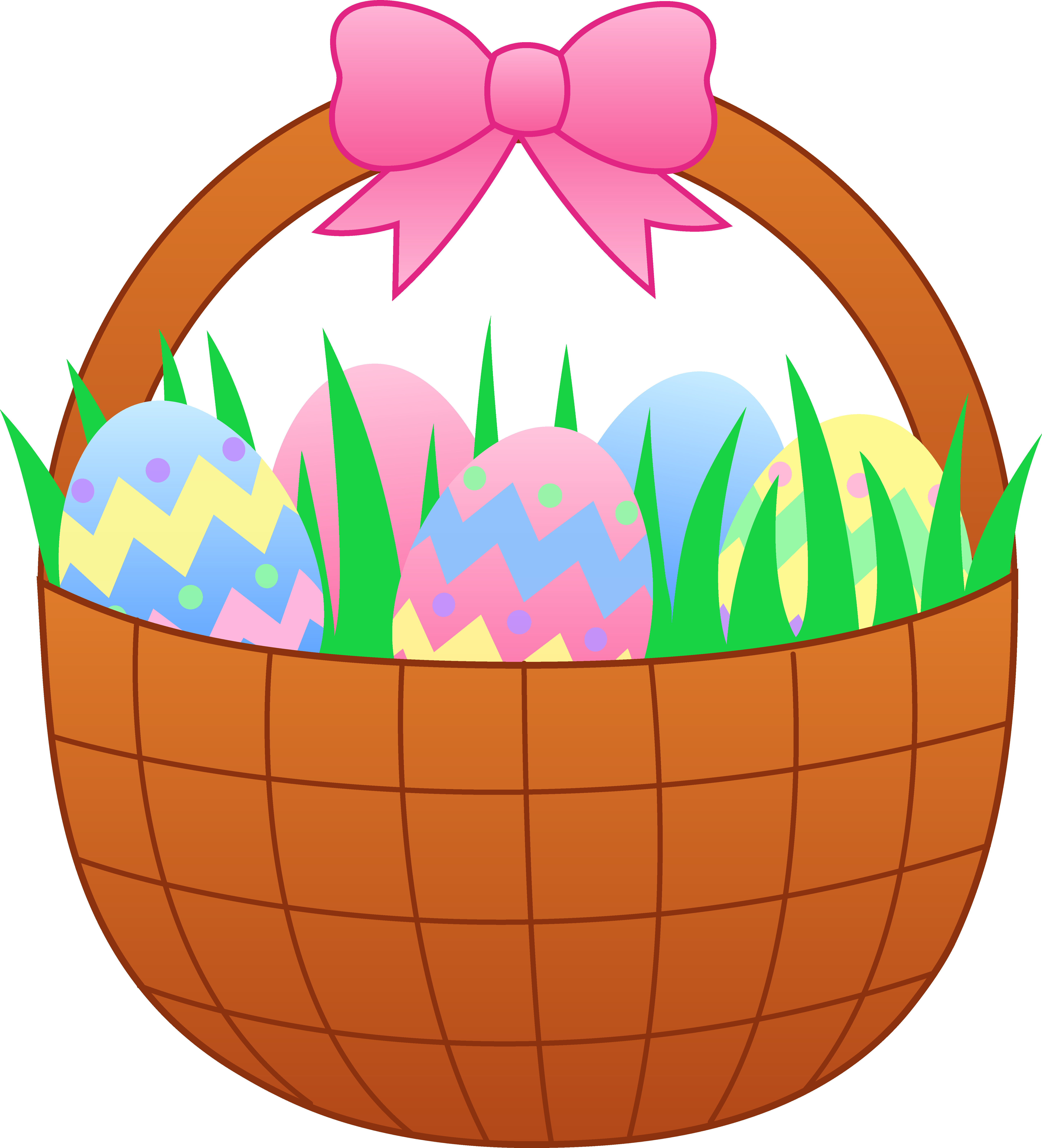 Easter Egg Clipart Black And  - Easter Basket Clipart