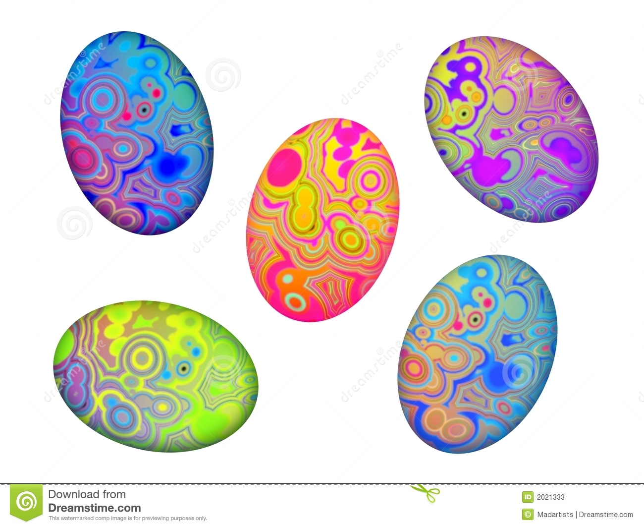 Isolated Easter Eggs Clip Art