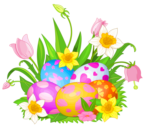Easter Flowers Clip Art .