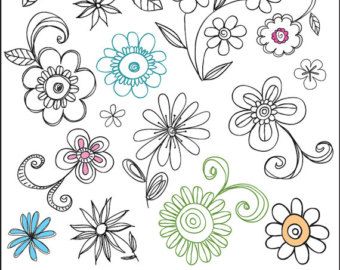 Easy Doodle Art Flowers | Sim - Doodle Clipart