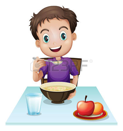 eat breakfast: Illustration o - Eating Breakfast Clipart