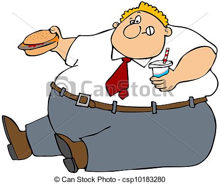 . hdclipartall.com Fat man eating junk food - This illustration depicts a fat.