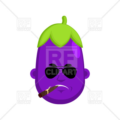 Cartoon serious eggplant with cigar, 187224, download royalty-free vector  vector image ClipartLook.com 