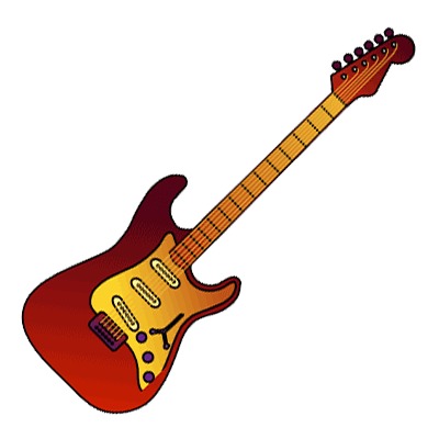 guitar clipart black and whit