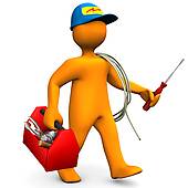 Electrician With Toolbox And  - Electrician Clipart