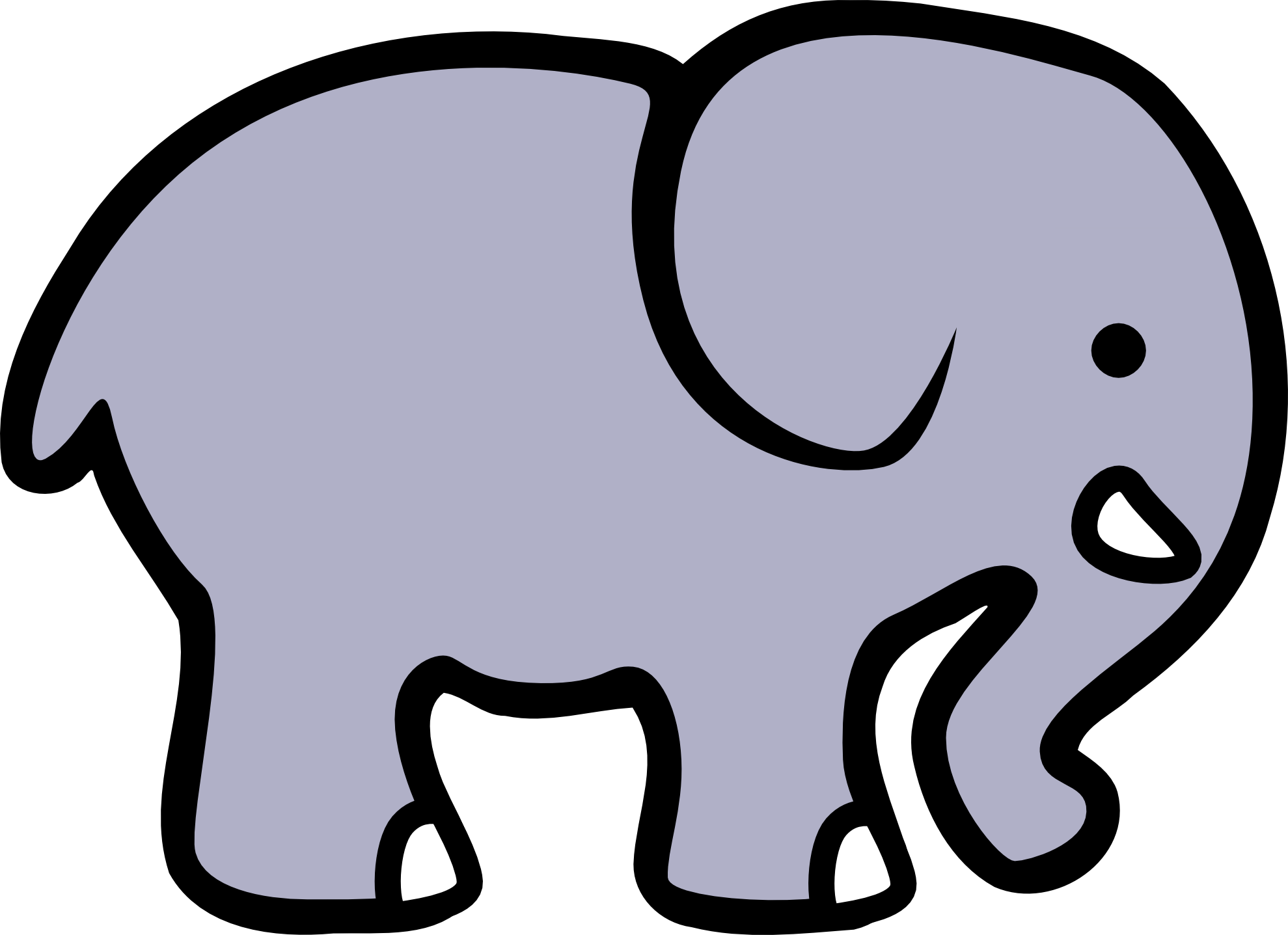 elephant clipart black and wh - Clipart Of Elephant