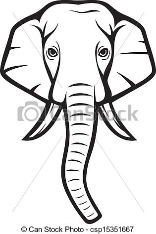 elephant head clipart - Elephant Head Clipart