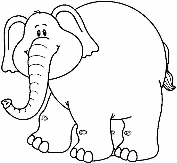 Elephant black and white clipart