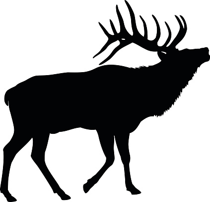 Elk Deer Silhouette vector art .