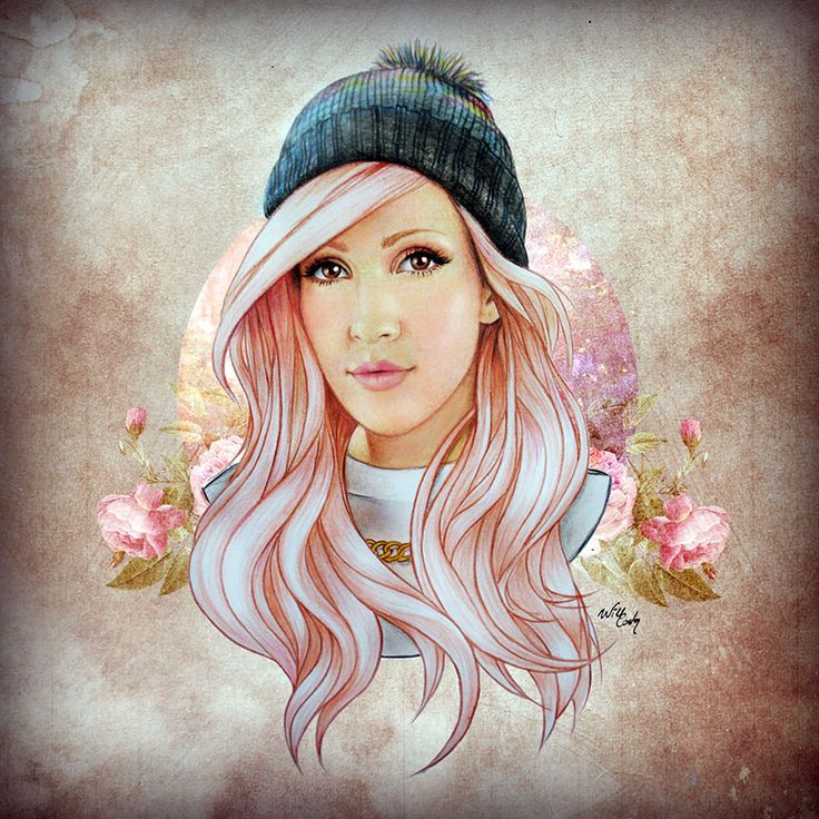 Ellie Goulding by Will Costa Illustration- coloured pencil
