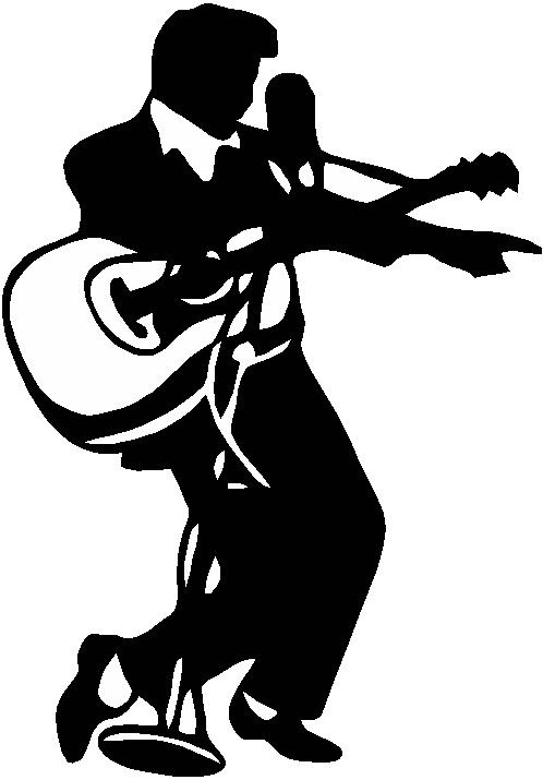 Elvis Silhouette Clip Art - B