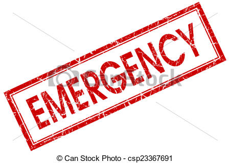 ... emergency red square stamp isolated on white background