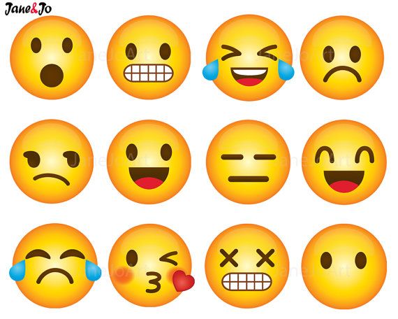 40 Emoji Clipart, Emoji Clip art, Smiley Face Emoji Clipart, feelings  clipart,