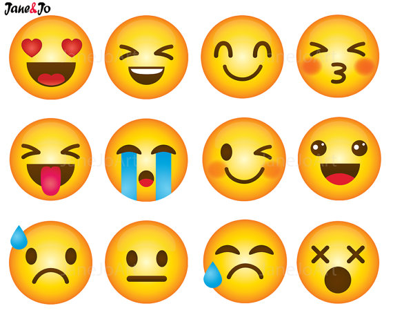 Smiling emoji; winking emoji