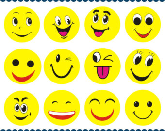 Emoji Clipart, Emoji PNG, Emoticons Collage Clip Art, Smiley Face Feelings Clipart, Feelings Clipart, Digital Art, Instant Download