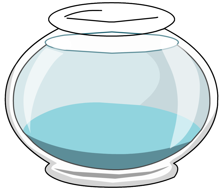 Empty Fish Bowl Coloring Page - Fish Bowl Clipart