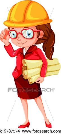Clipart - A female engineer. Fotosearch - Search Clip Art, Illustration  Murals, Drawings