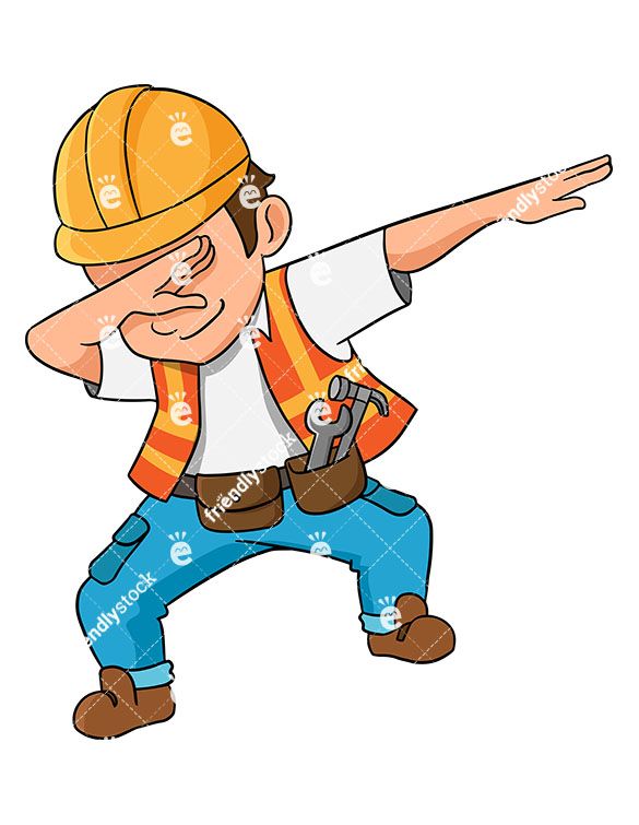 Dabbing Construction Worker Vector Cartoon Clipart - FriendlyStock clipartlook.com |  Engineer cartoon