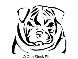 ... english bulldog. abstract silhouette isolated on white