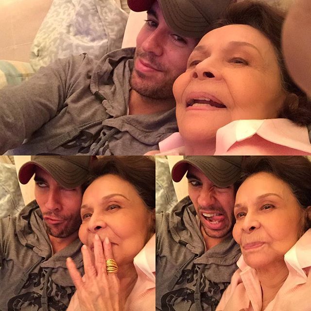 Enrique Iglesias and his grandma being silly!