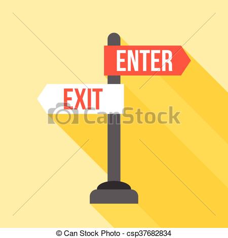 enter and exit sign post direction - csp37682834