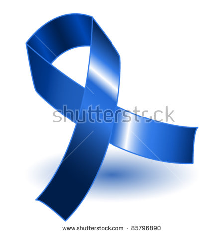 EPS 10: Dark blue awareness ribbon over a white background with drop shadow, simple
