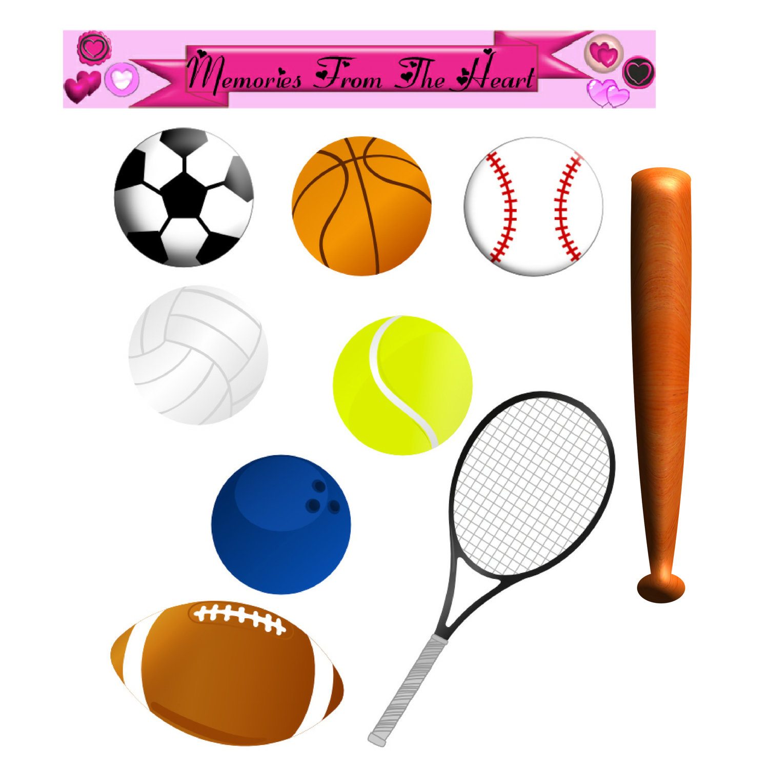 sports equipment clipart