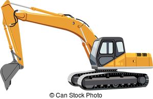 ... Excavator - Vector image of a yellow excavator caterpillar... Excavator Clipart ...