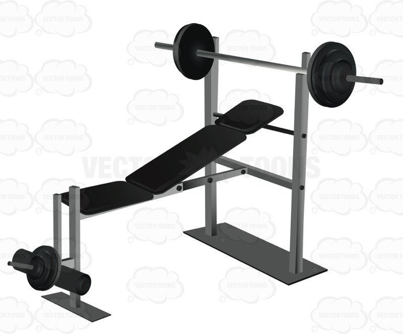 Weight Lifting Bench - Exercise Bench Clipart
