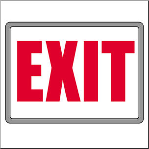 Clip Art: Signs: Exit Color I abcteach clipartlook.com - preview 1
