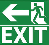 Green exit emergency sign