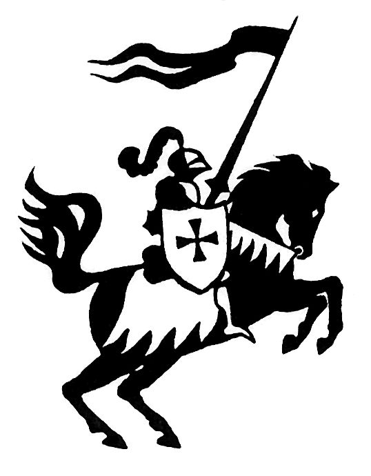knight clipart black and whit