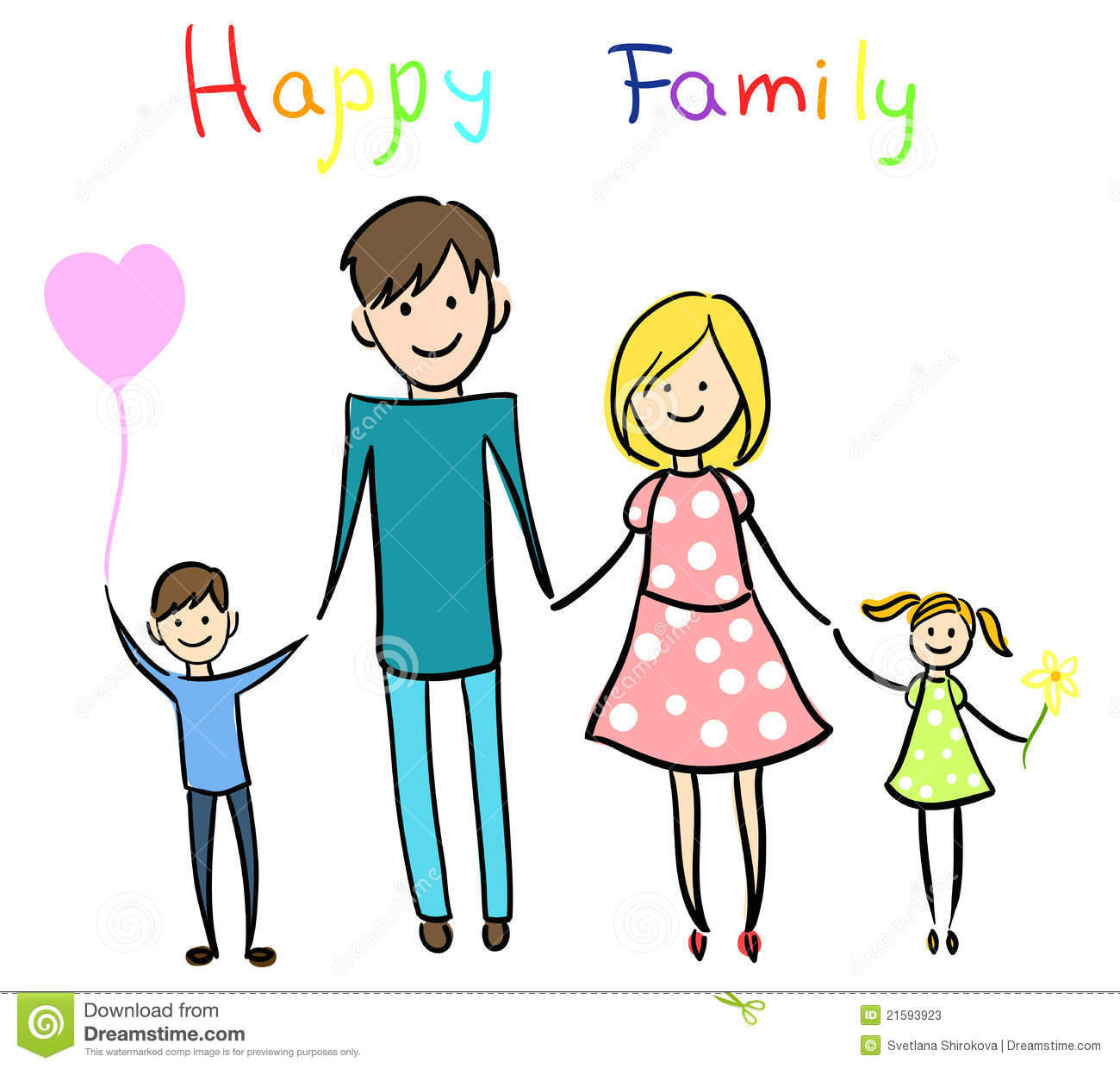 Stick People Family Clipart C