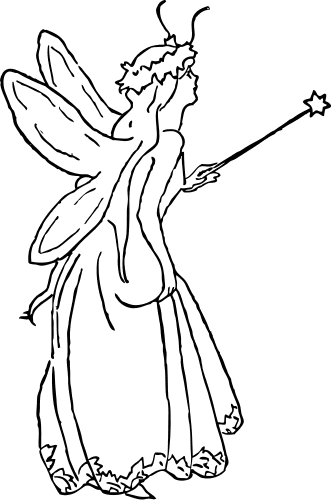 Fairy Black And White Clipart