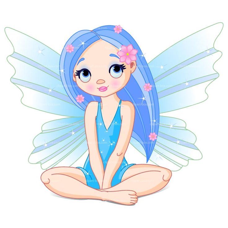 Fairy clip art clipart blue sitting fairy free vector
