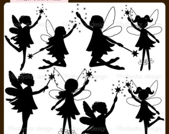 Fairy Silhouettes Digital Clipart I Nstant Download