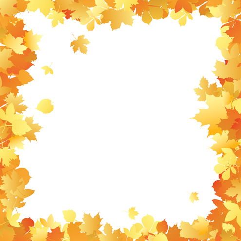 Fall Borders Clip Art | Autumn leaves frame in different color tints. Useful as ecard