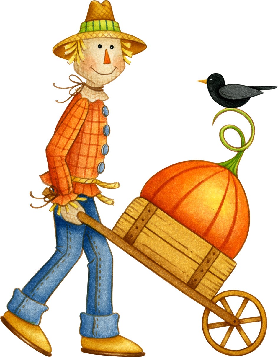 Fall Clipart Scare Crow Apple .